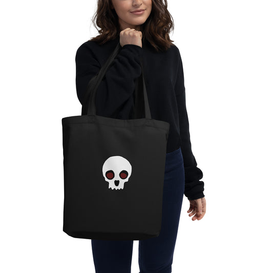 organic cotton tote bag skull design